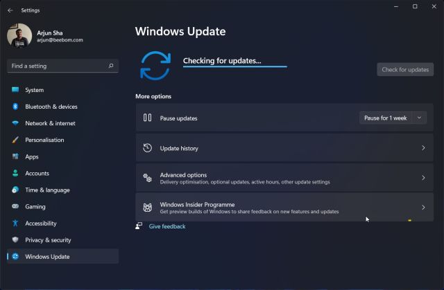 Mettre à jour Windows 11 à partir des paramètres