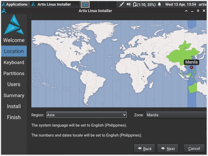 Fuseau horaire Artix Linux 10