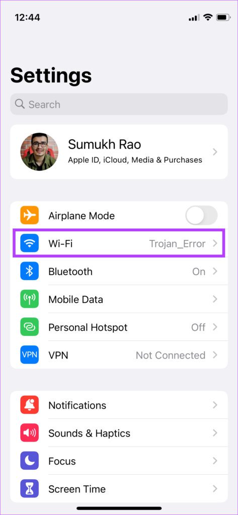 Paramètres Wi-Fi sur iPhone