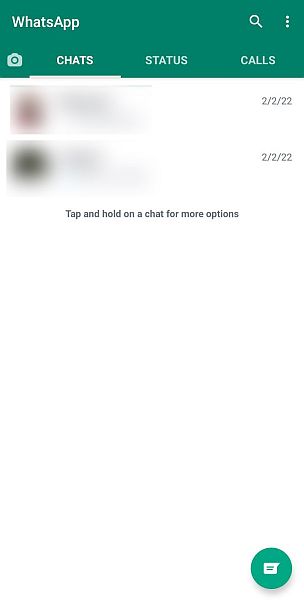 Boîte de réception de chat Whatsapp