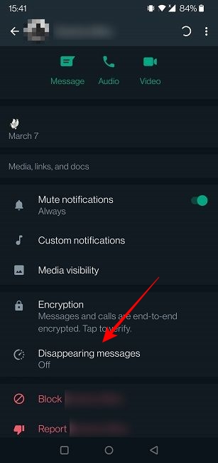 Empêcher Whatsapp d'enregistrer des images Messages d'autodestruction Android