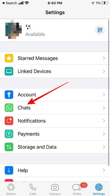 Empêcher Whatsapp d'enregistrer des images Ios Chats