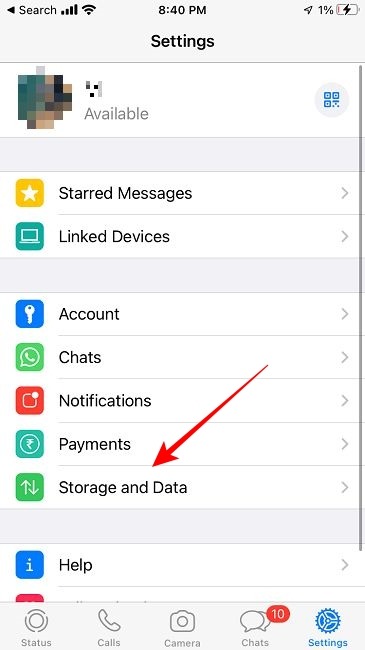 Empêcher Whatsapp d'enregistrer des images de données de stockage Ios