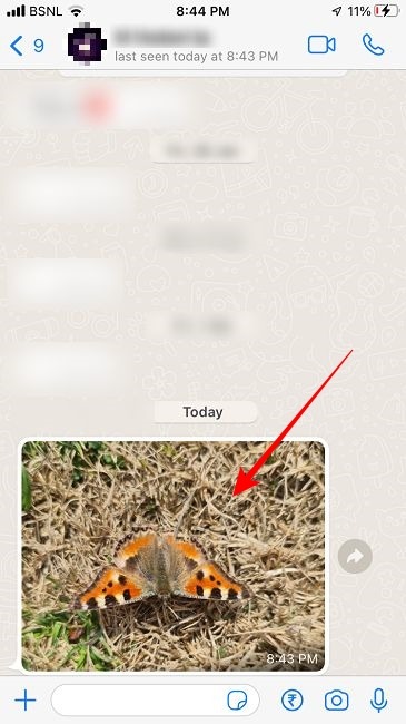 Empêcher Whatsapp d'enregistrer des images Ios Tap Pic