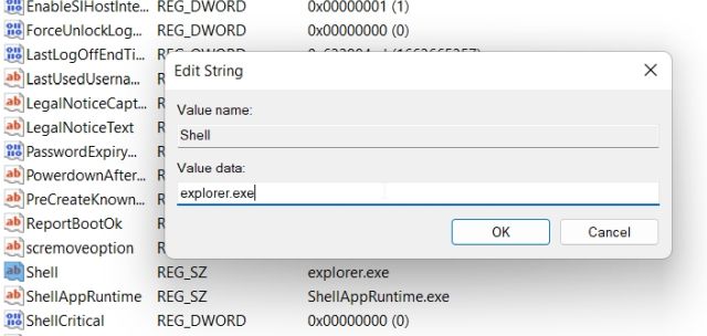 4. Modifier le registre du shell de l'explorateur