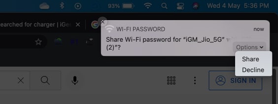 Comment partager un mot de passe Wi-Fi depuis Mac