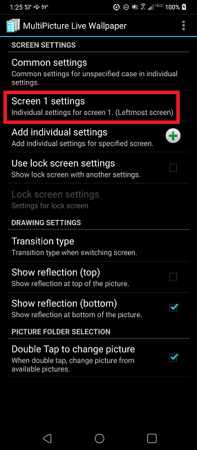 Comment ajouter un fond d'écran différent à chaque écran d'accueil Android Screen One Settings