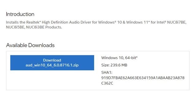 Installer manuellement le pilote audio sous Windows 11