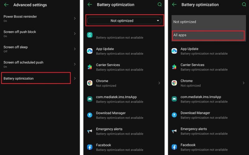 optimisation de la batterie