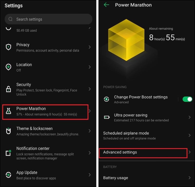 optimisation de la batterie