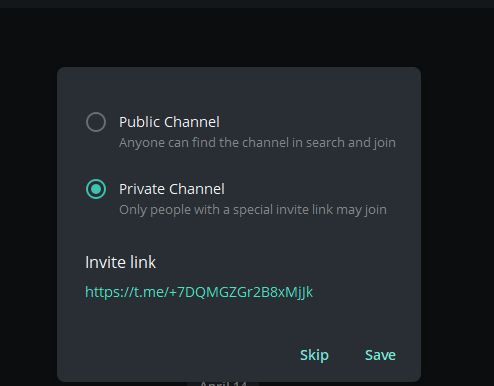 Utilisation de Telegram Créer un canal privé 3