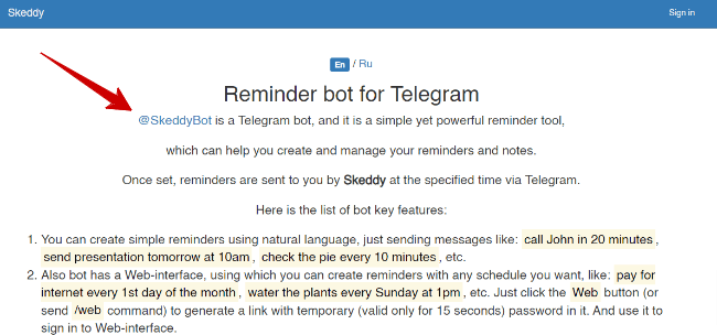 Utiliser Telegram Skeddybot 1