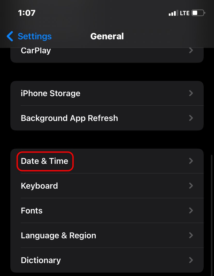 Paramètres de date et d'heure de l'iPhone