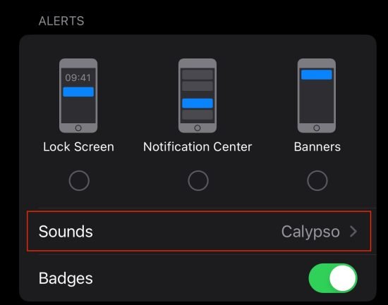 Modifier la notification sonore dans l'iPhone