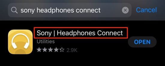 Application Sony Headphones Connect