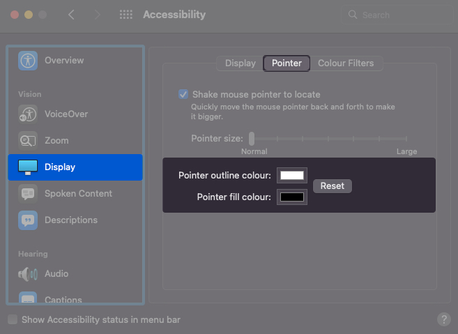 Comment changer la couleur du contour du pointeur sur Mac