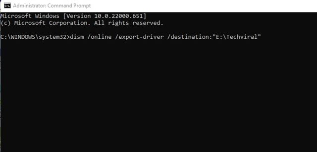 dism /online /export-driver /destination:"<destination_folder>"