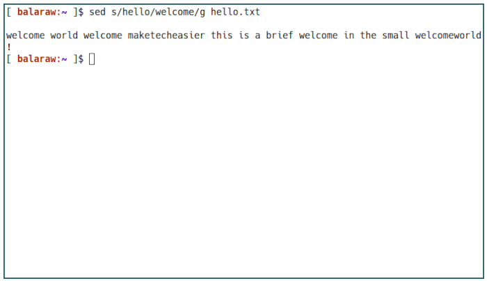 Sed Basics 19 Modifier le fichier tous les mots