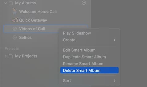 Comment supprimer des albums intelligents dans Photos sur Mac