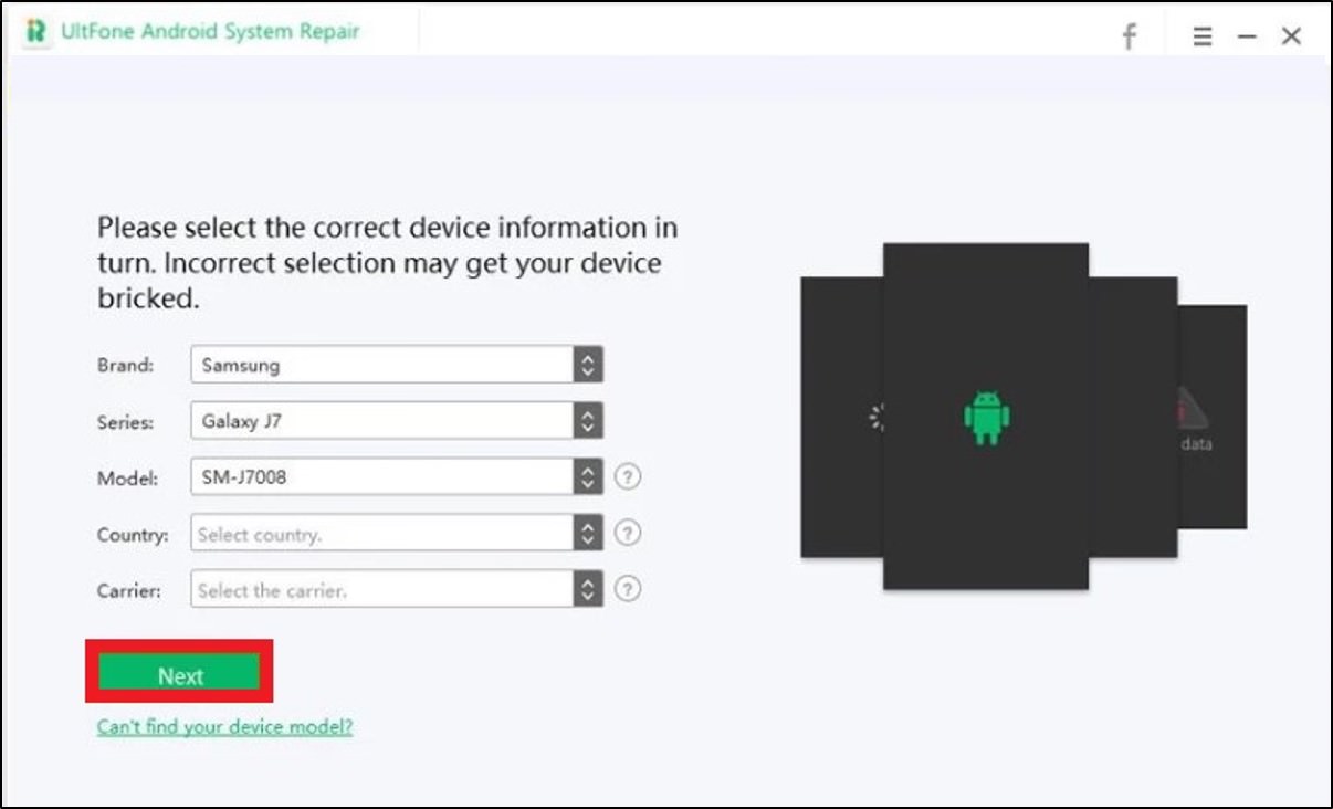 réparation du système android ultfone