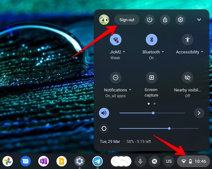 Déconnexion du Chromebook