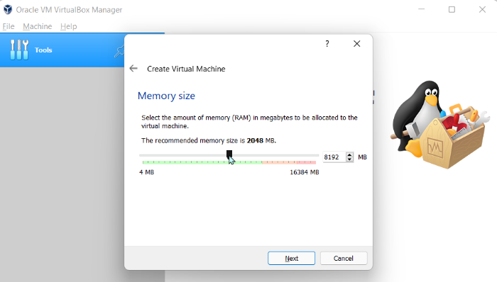 Ajustement de la mémoire de Macos Virtualbox