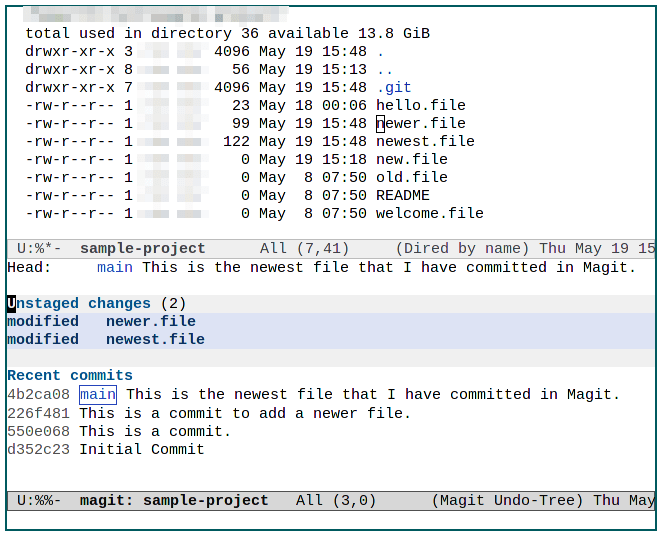 Emacs Magit 10 Fichiers Git non mis en scène