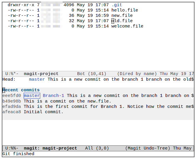 Emacs Magit 26 Master fusionné avec la branche