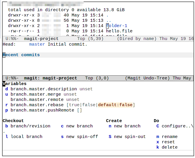 Fonctionnalité de branche Emacs Magit 13