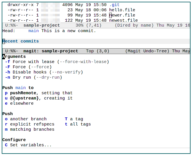 Fonction de poussée d'Emacs Magit 21