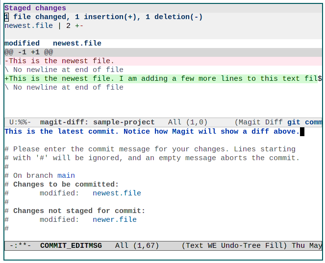 Exemple de commit Git pour Emacs Magit 12