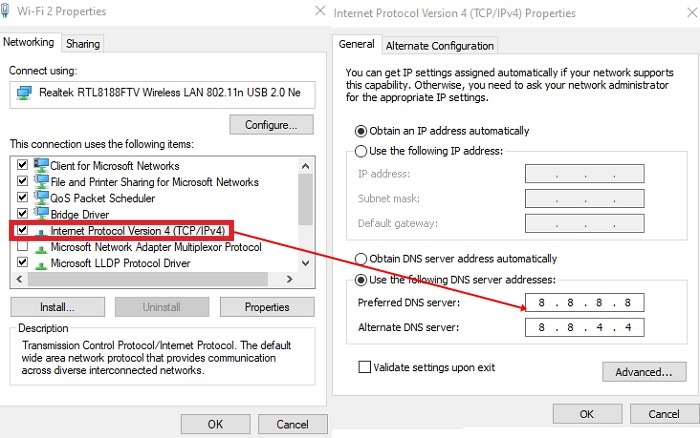 Accès aux sites Web bloqués Modifier l'adresse du serveur DNS