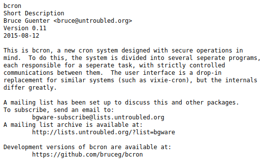 Cron Alternatives Page Web Bcron