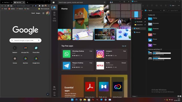 Écran partagé dans Windows 11 (2022)