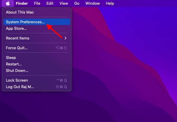 Choisissez Préférences Système sur Mac
