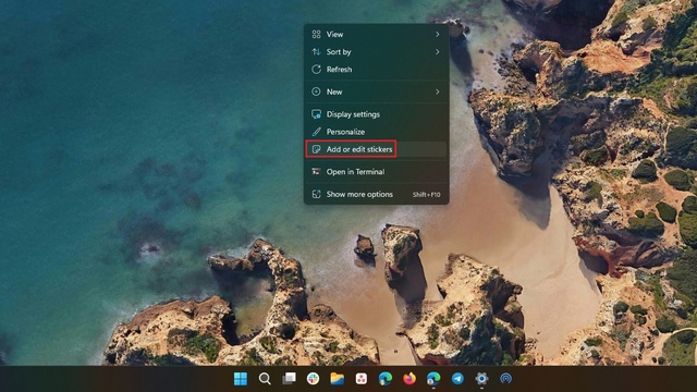 ajouter ou modifier des autocollants de bureau sur Windows 11