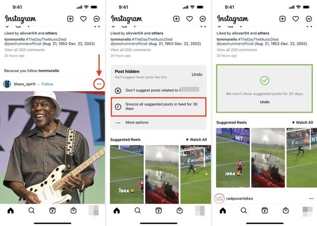 Répéter les publications suggérées sur Instagram