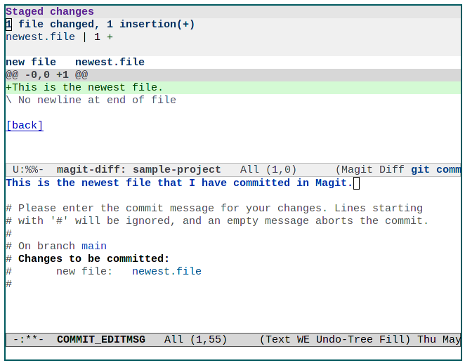 Emacs Magit 04 Exemple de validation Magit