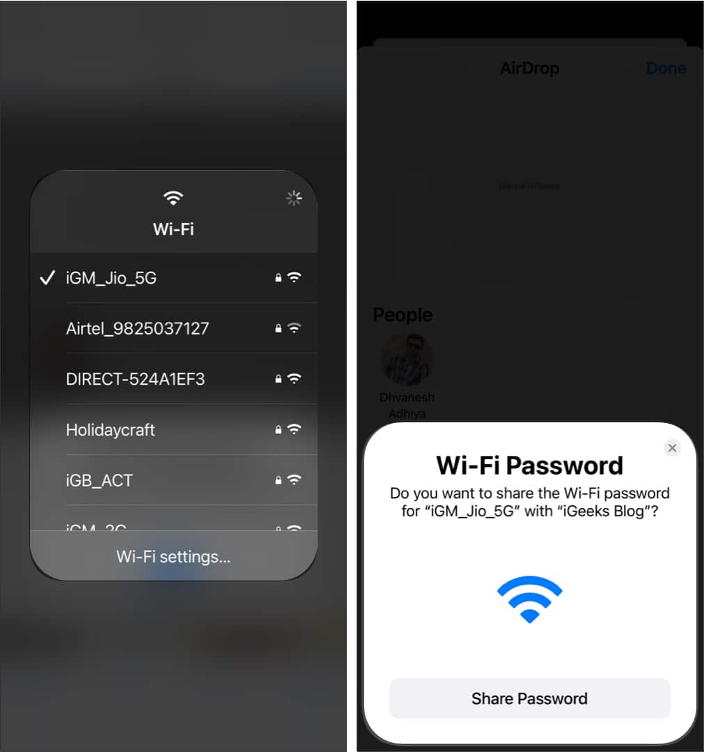 Partager le mot de passe Wi-Fi sur Mac et iPhone