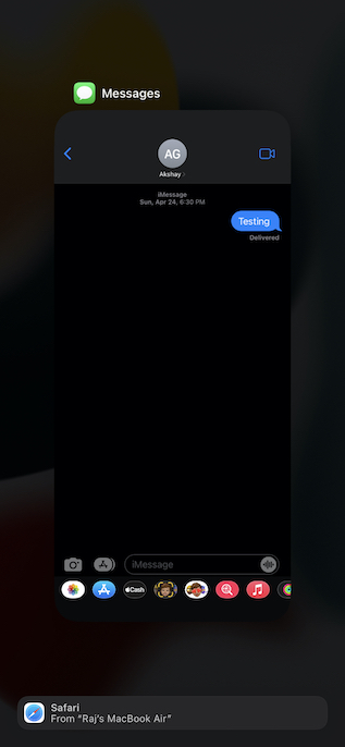 Forcer à quitter l'application Apple Messages sur iPhone et iPad