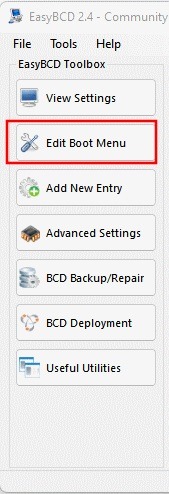 Menu de démarrage Easybcd Modifier le menu de démarrage