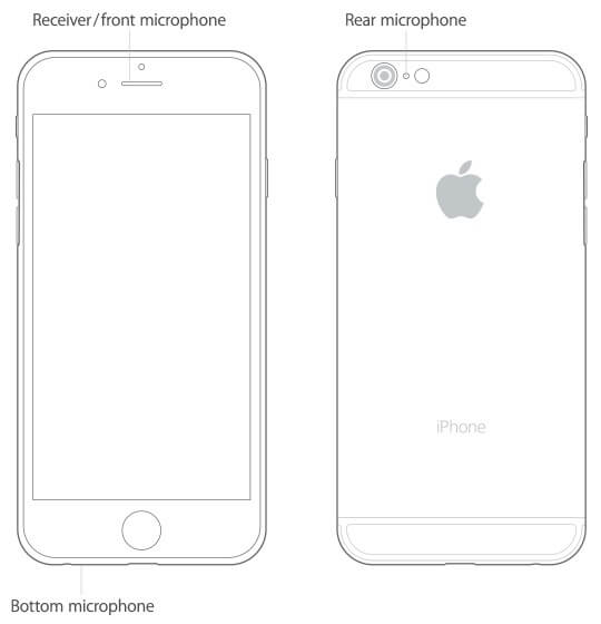 Emplacement du microphone sur iPhone