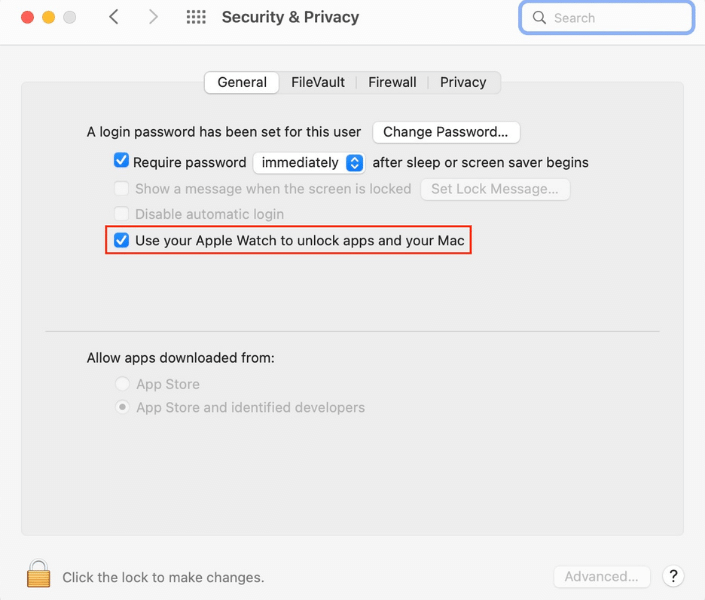 Apple Watch ne déverrouille pas Mac Activer le déverrouillage automatique