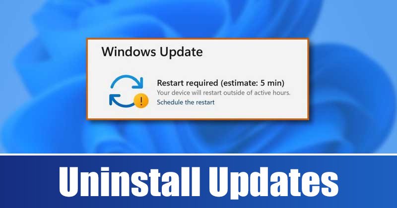 Comment désinstaller manuellement les mises à jour de Windows 11