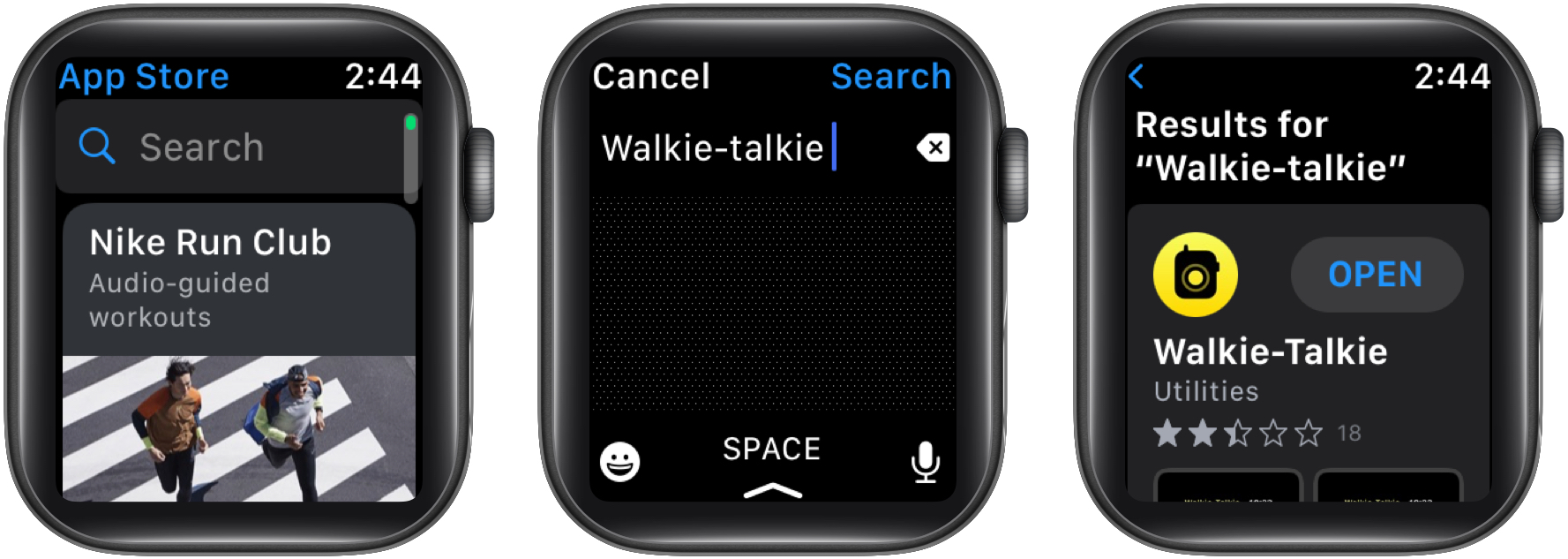 Réinstaller le talkie-walkie sur Apple Watch