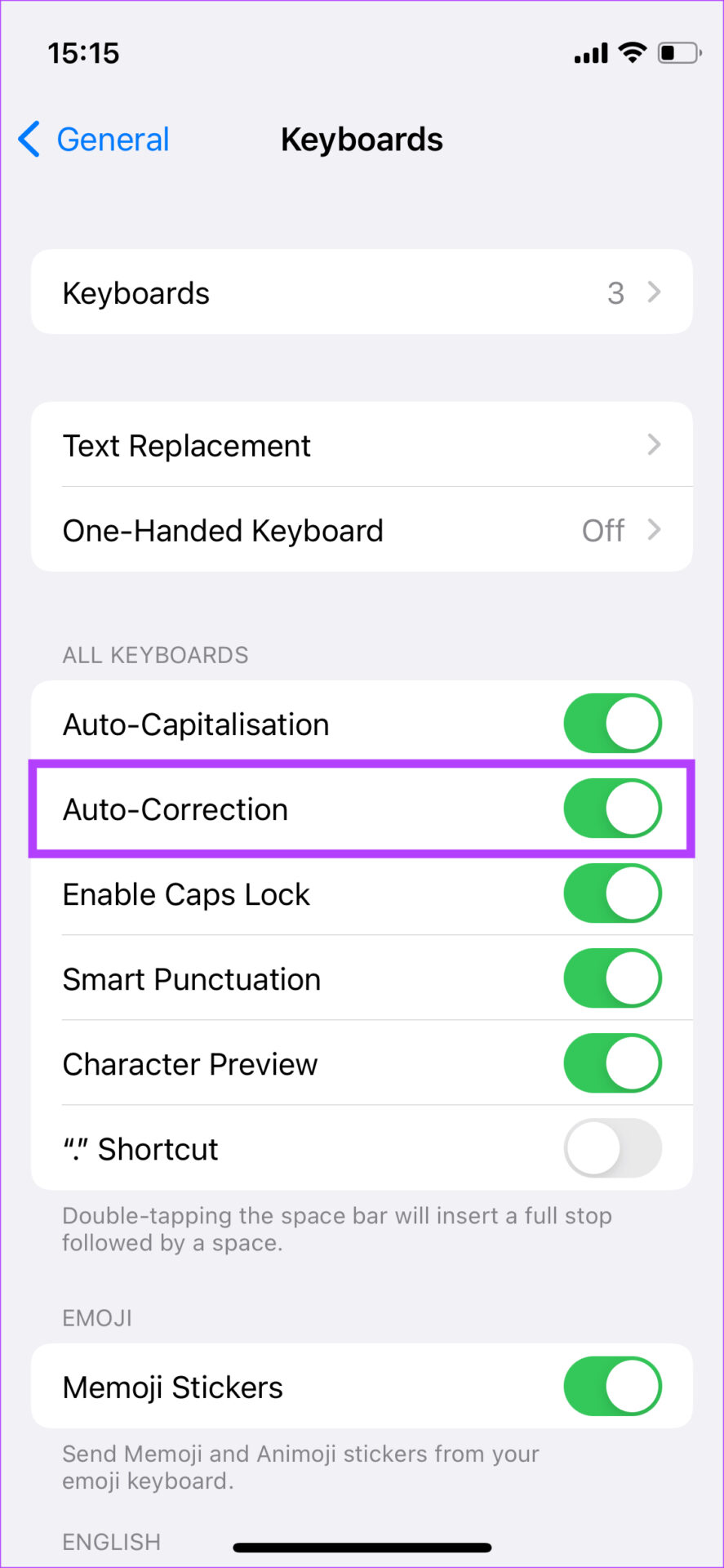 Activer la correction automatique