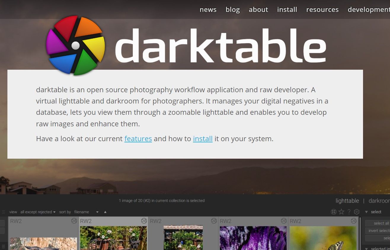 Darktable un éditeur de logiciel open source