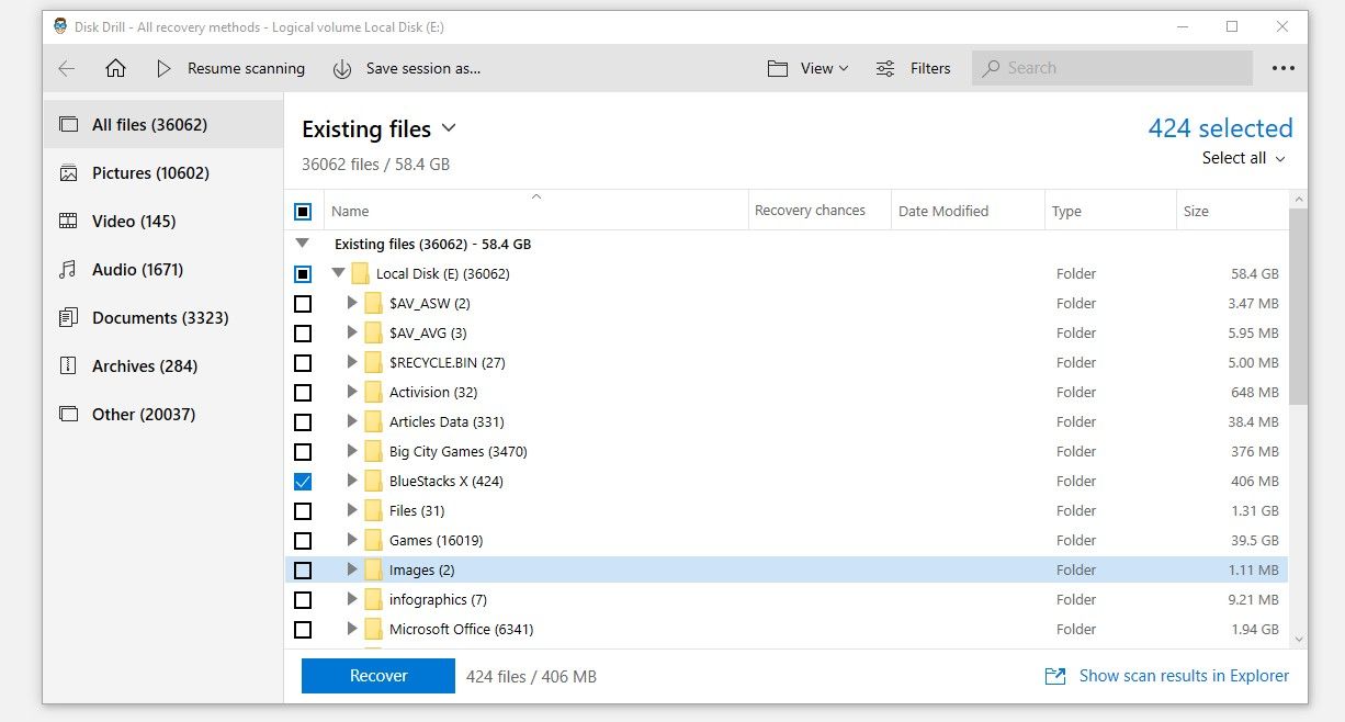 Récupération des données perdues dans le logiciel Disk Drill