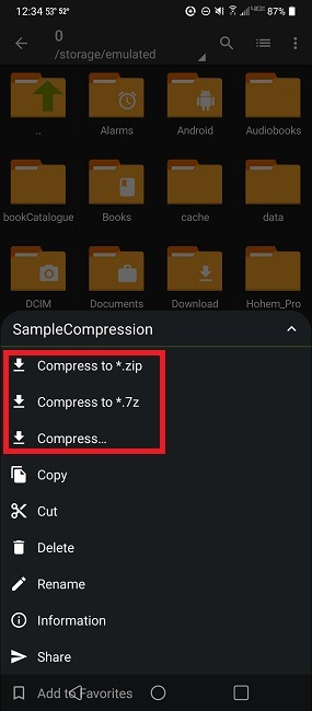 Comment compresser et extraire des fichiers sur Android à l'aide de Zarchiver Compress