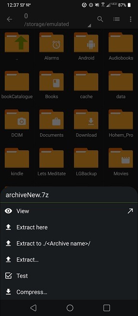 Comment compresser et extraire des fichiers sur Android à l'aide de Zarchiver View